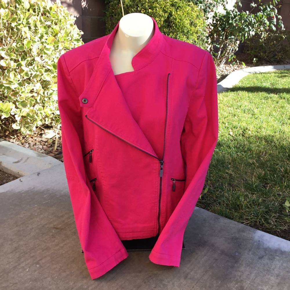 Twiggy London Pink Moto Denim Jacket